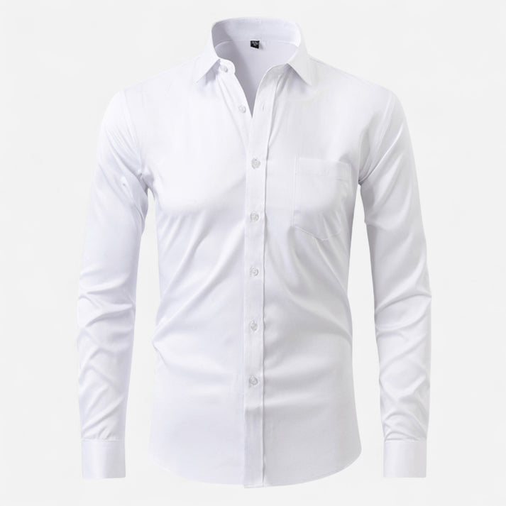 Herrenhemd mit langen Ärmeln, Kragen und durchgehender Knopfleiste-Men Shirt-Alpenkind