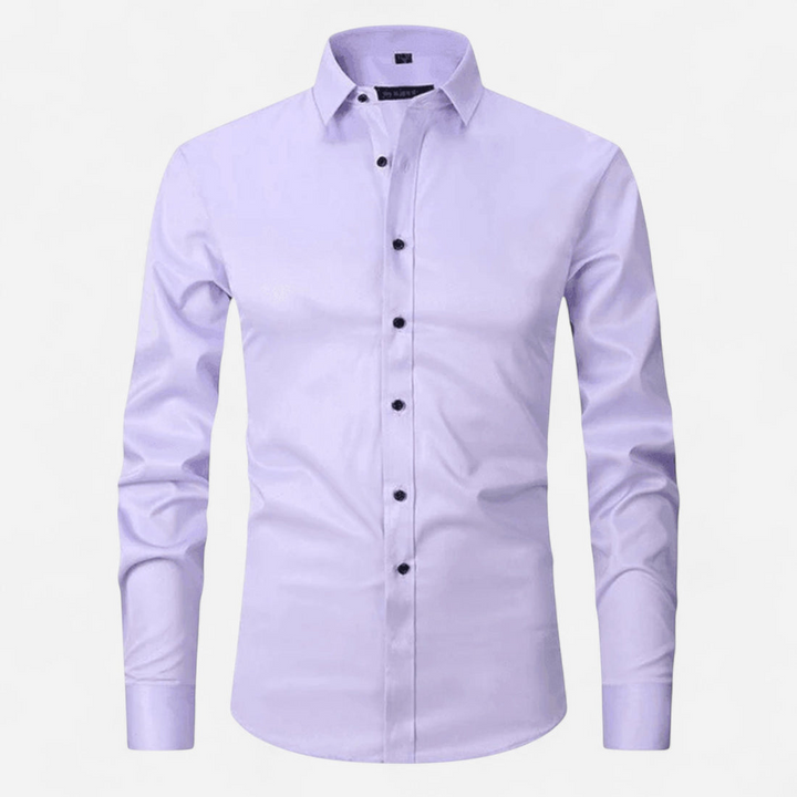 Herrenhemd mit langen Ärmeln, Kragen und durchgehender Knopfleiste-Men Shirt-Alpenkind