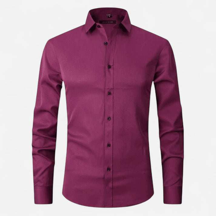 Herrenhemd mit langen Ärmeln, Kragen und durchgehender Knopfleiste-Men Shirt-Alpenkind