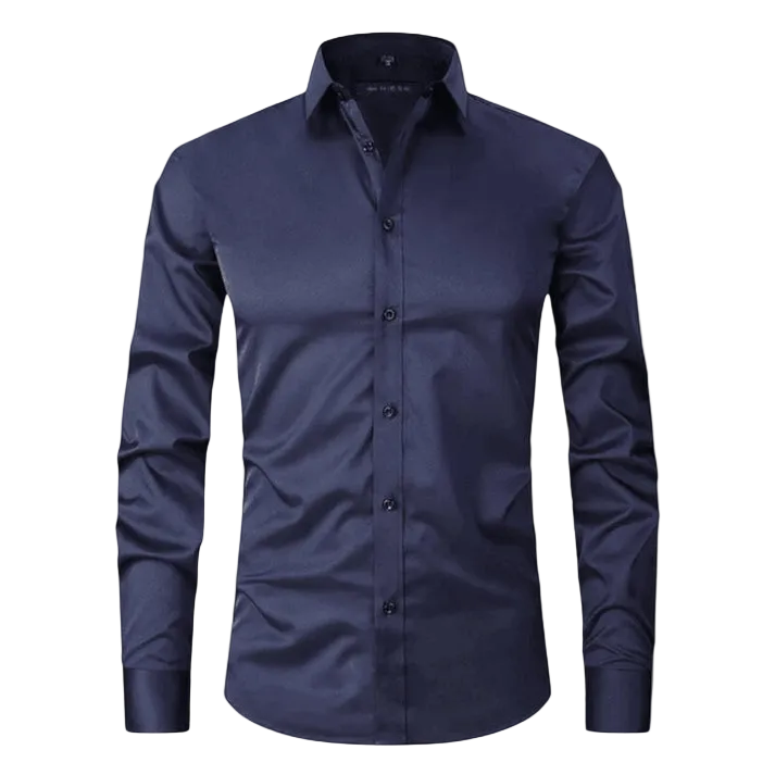 Herrenhemd mit langen Ärmeln, Kragen und durchgehender Knopfleiste-Men Shirt-Alpenkind