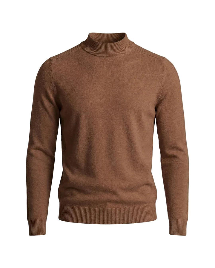 Herrenpullover mit langen Ärmeln, Stehkragen und gerader Form-Men Sweaters-Alpenkind