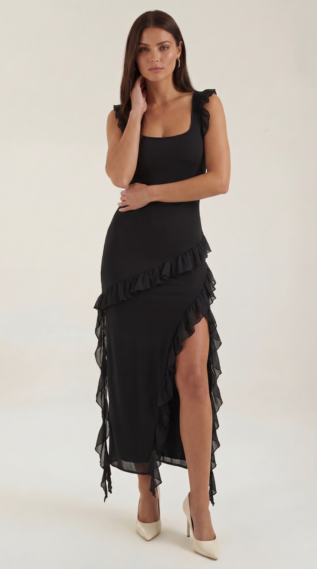 Susan Maxikleid mit Rüschen