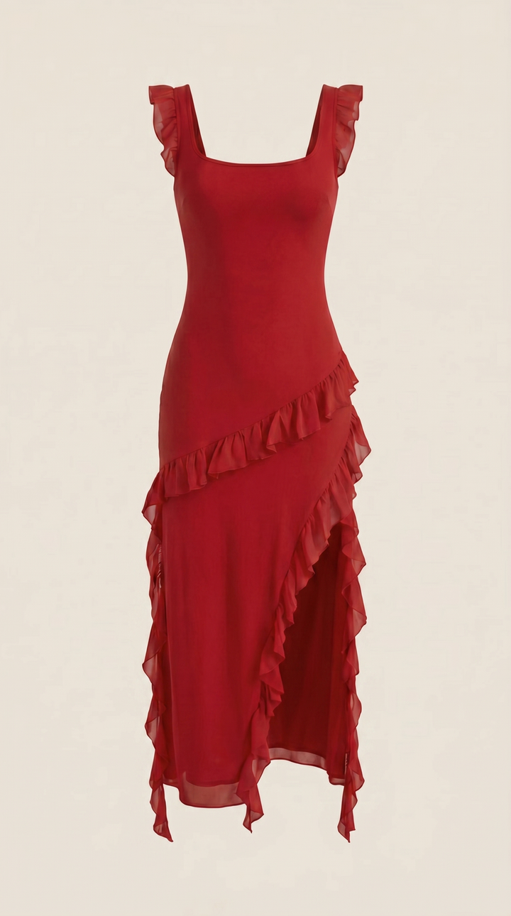 Susan Maxikleid mit Rüschen