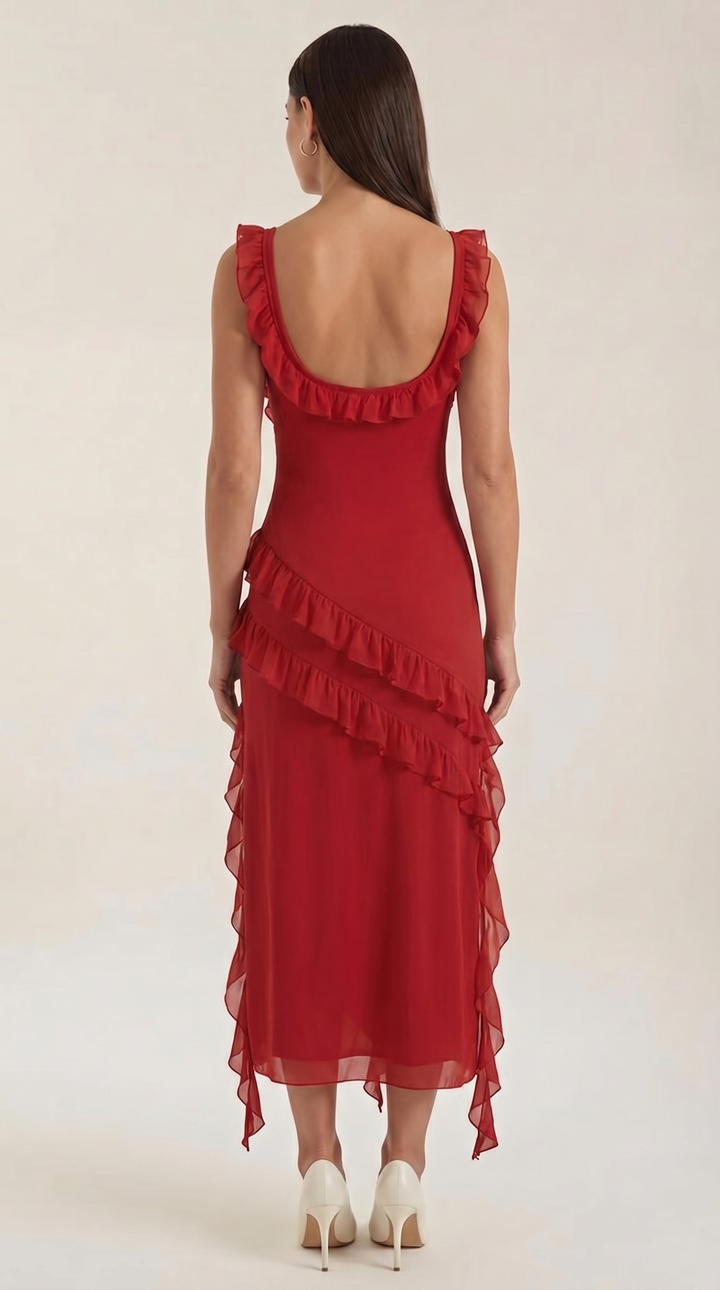 Susan Maxikleid mit Rüschen