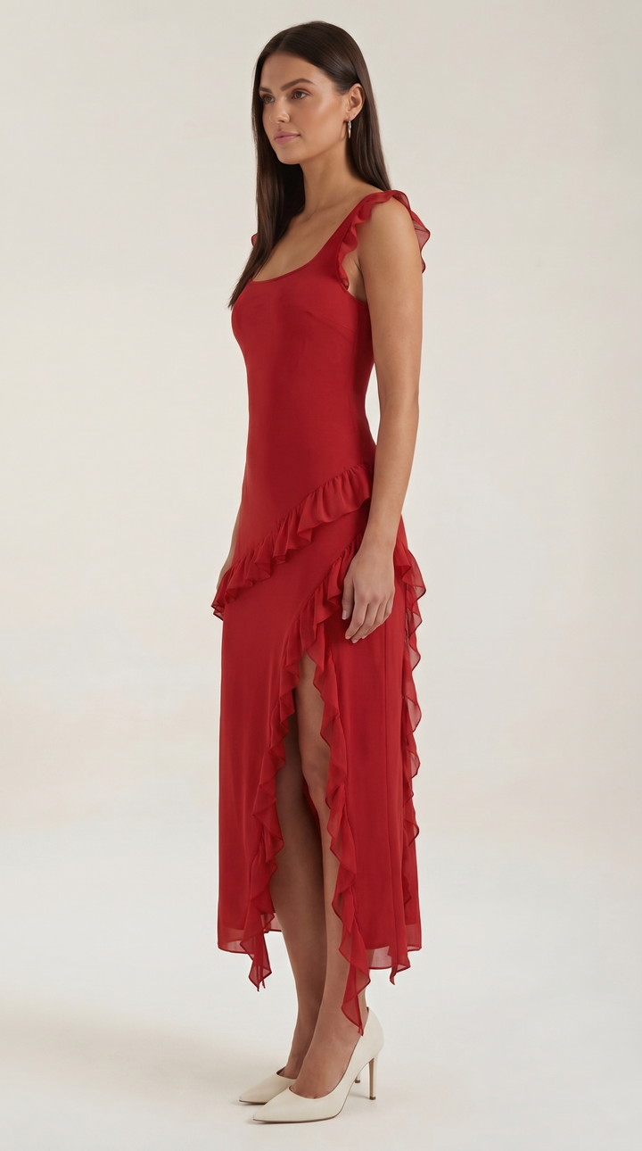 Susan Maxikleid mit Rüschen
