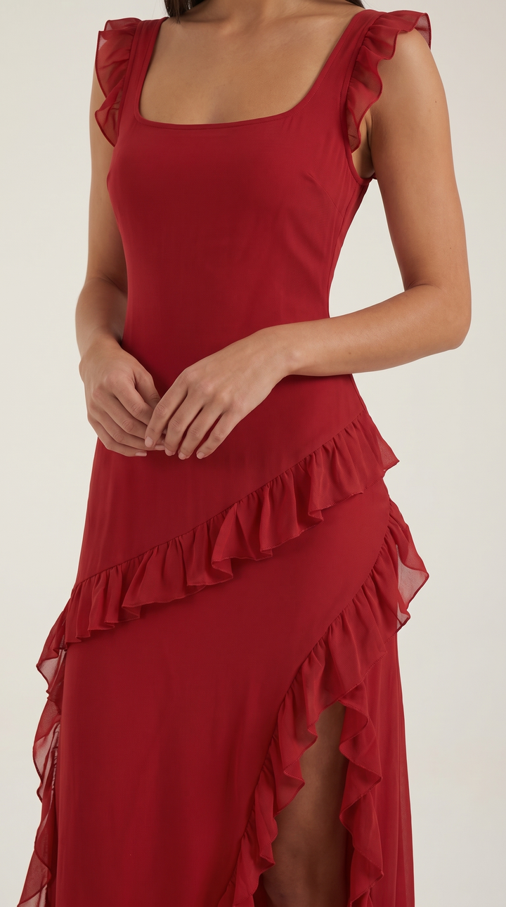Susan Maxikleid mit Rüschen