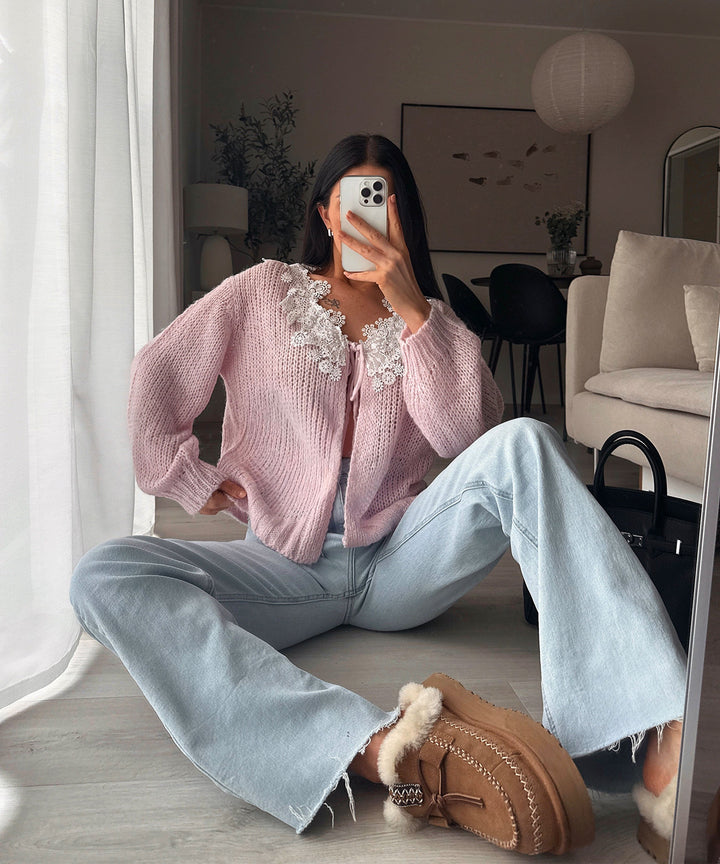 Cardigan Hina mit Spitze Rosa Ladypolitan ♡