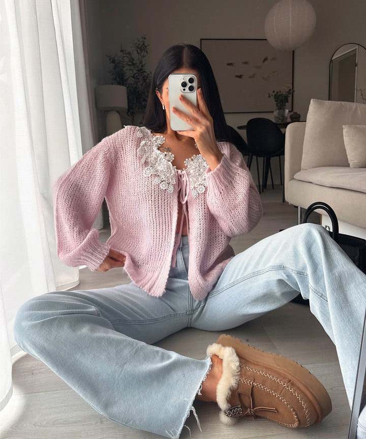 Cardigan Hina mit Spitze Rosa Ladypolitan ♡