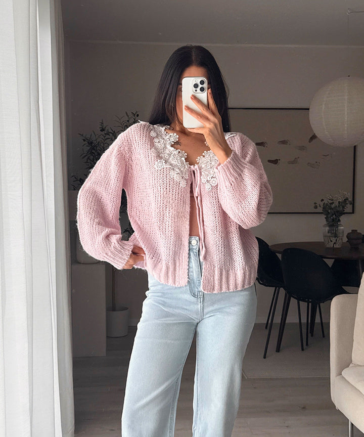 Cardigan Hina mit Spitze Rosa Ladypolitan ♡