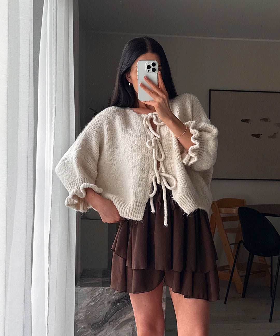 Cardigan Schleife Fia Dreiviertel Beige Ladypolitan ♡