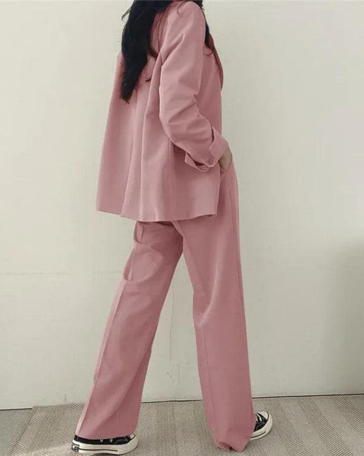 Hosenanzug Set mit Long-Blazer und Hose – Oversize Damen Set