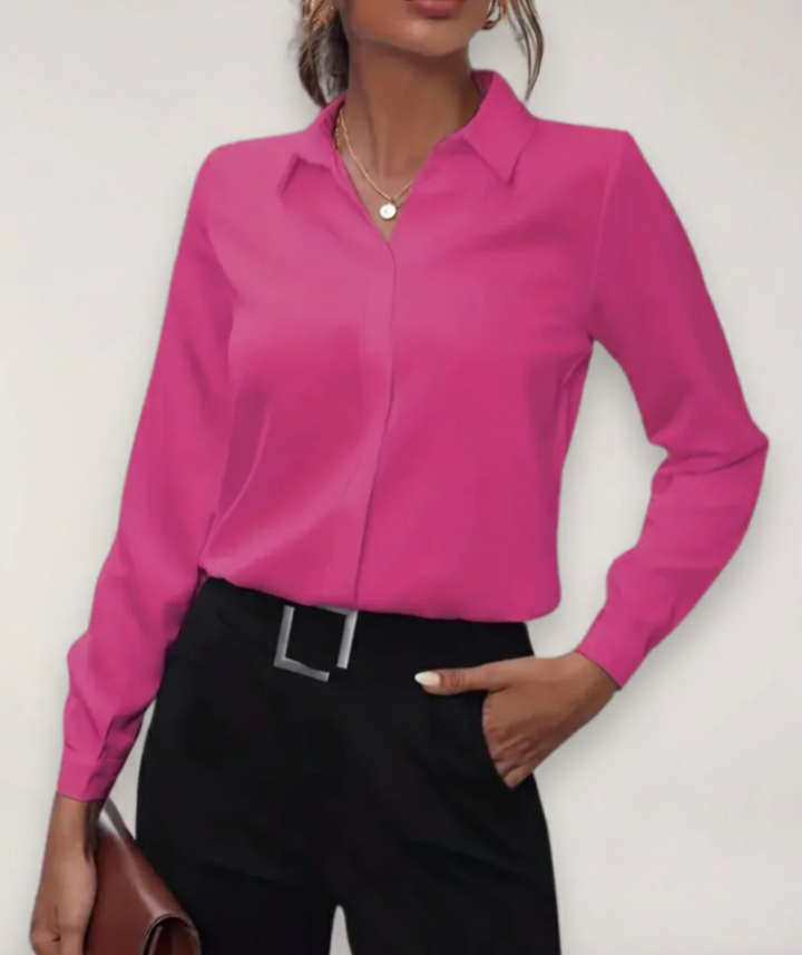Stefanie | Damen Maßgeschneiderte Bluse mit Knopfleiste für Büro-Outfits