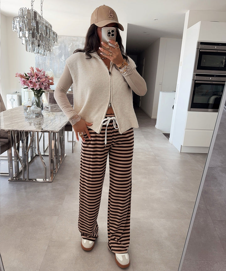 Stoffhose Leonita Braun Beige Ladypolitan ♡