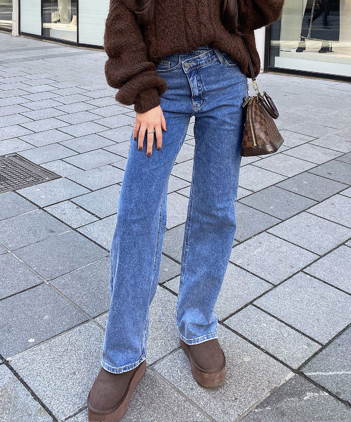 Stretch Straight Leg Jeans Galia Blau Ladypolitan ♡