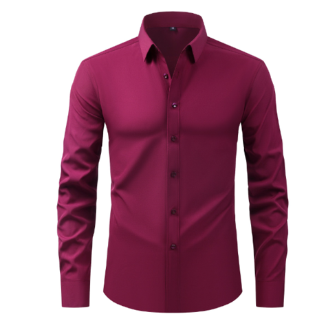 Camicia Uomo Formale Tessuto Elasticizzato Senza Pieghe