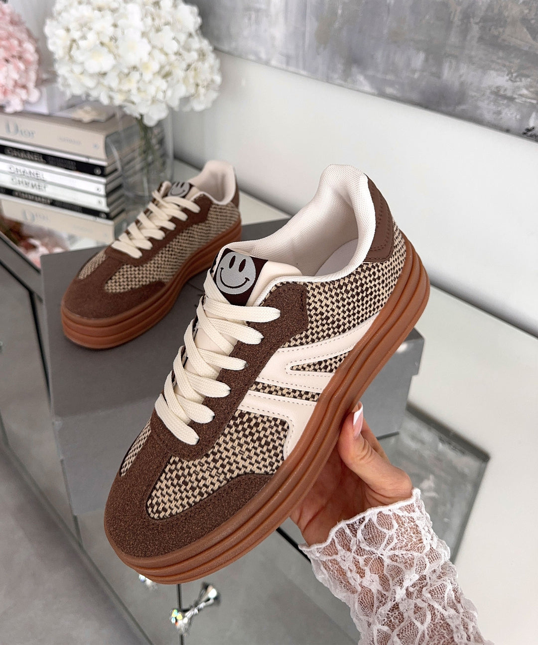 Sneaker Smiley Braun Ladypolitan ♡