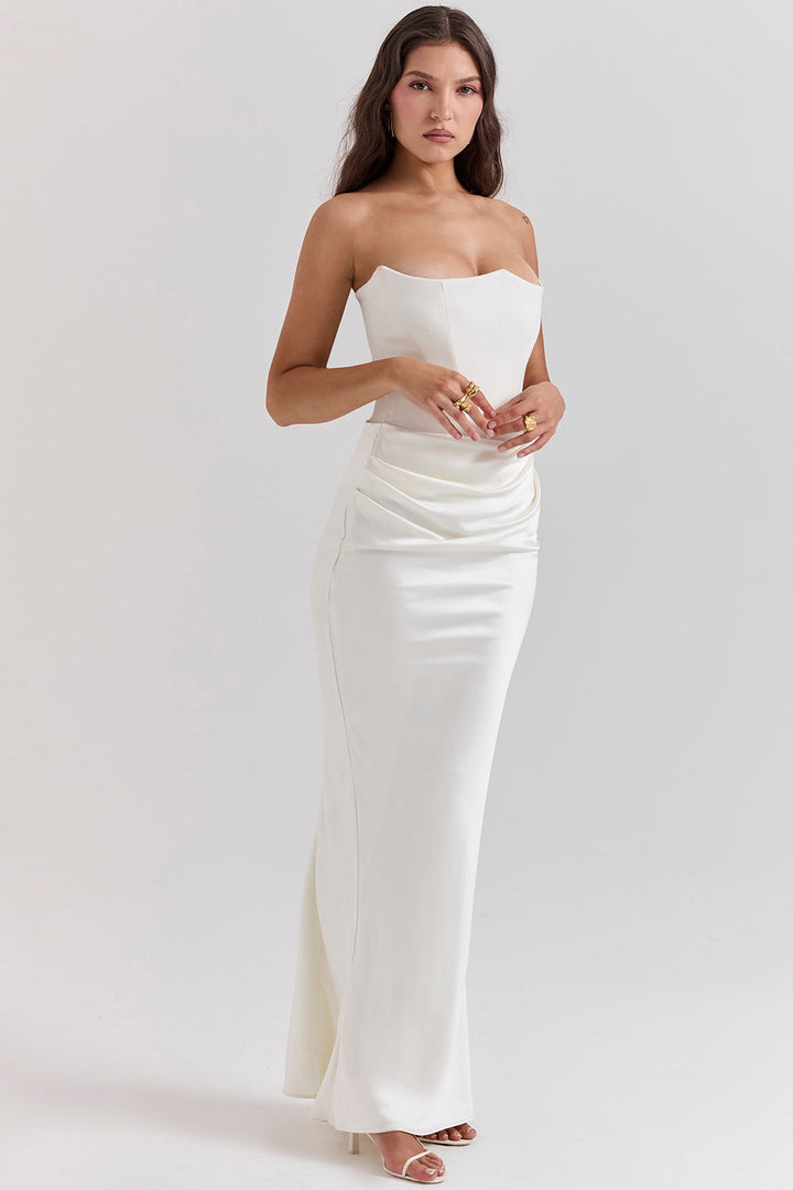 Renate | Damen Trägerloses Maxi Kleid für Hochzeitsgäste