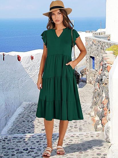 Musselin Kleid Inesa Uni Khaki
