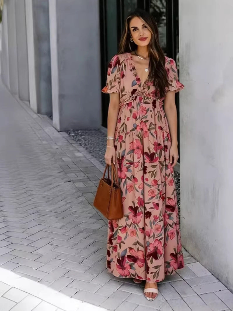 Damen Floral Sommer Maxi Kleid - Sofia