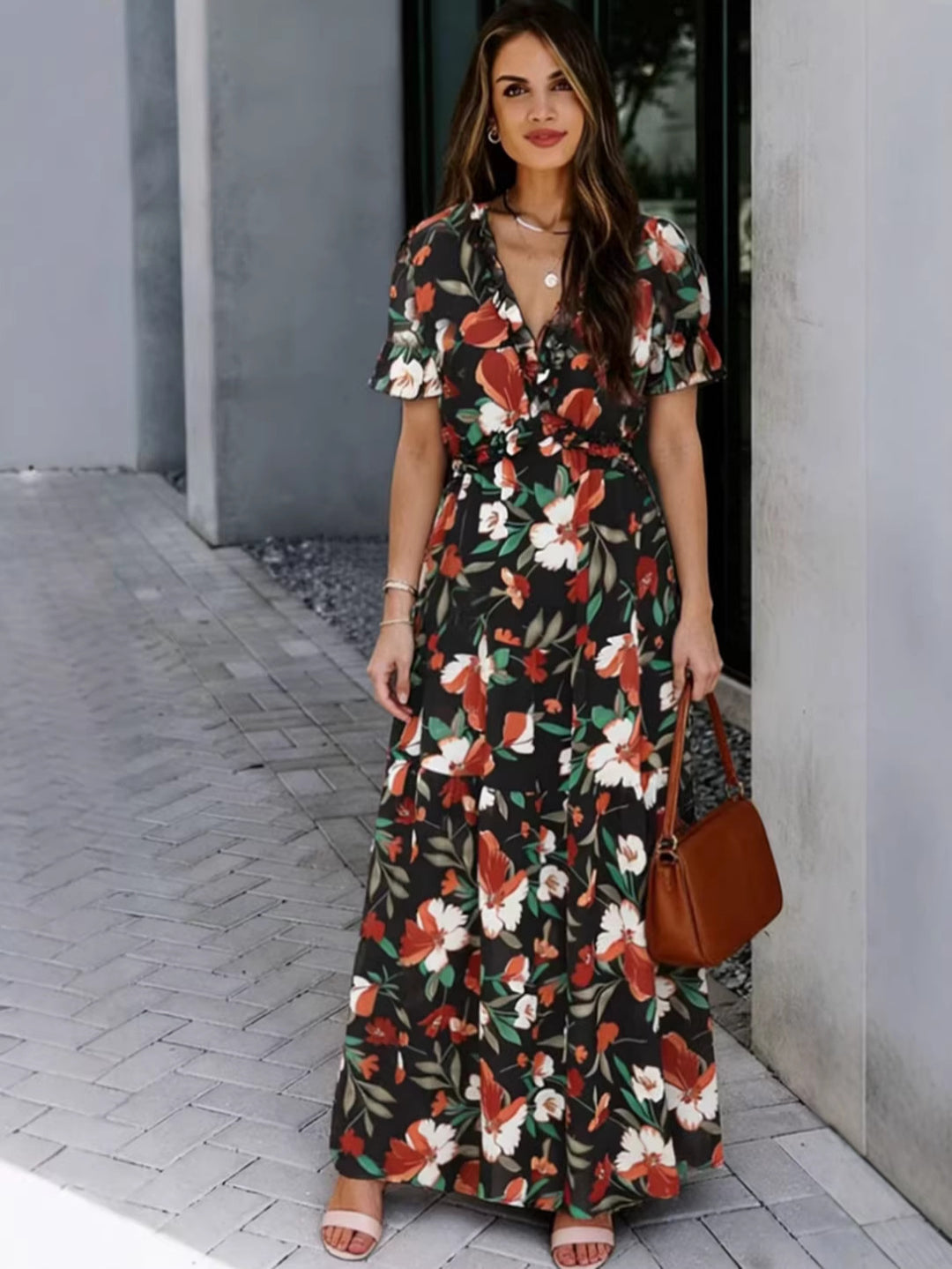 Damen Floral Sommer Maxi Kleid - Sofia