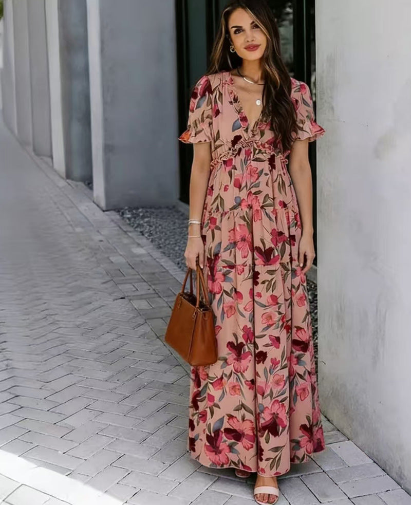 Damen Floral Sommer Maxi Kleid - Sofia