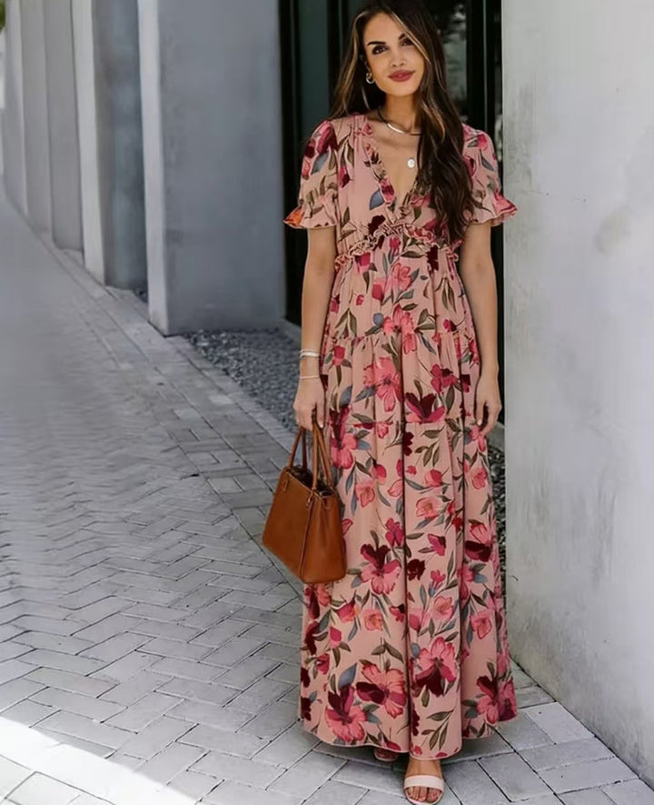 Damen Floral Sommer Maxi Kleid - Sofia
