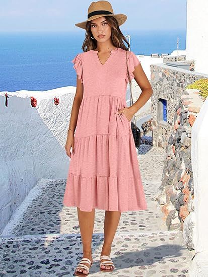 Musselin Kleid Inesa Uni Khaki