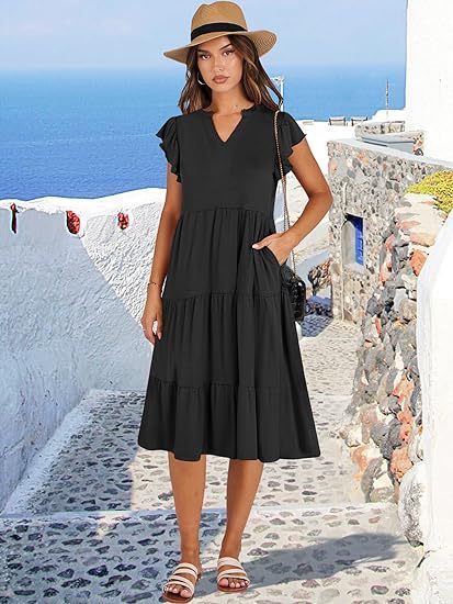 Musselin Kleid Inesa Uni Khaki