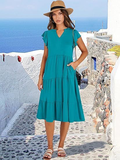Musselin Kleid Inesa Uni Khaki