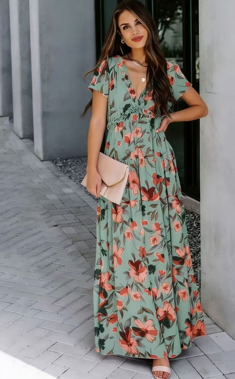 Damen Floral Sommer Maxi Kleid - Sofia