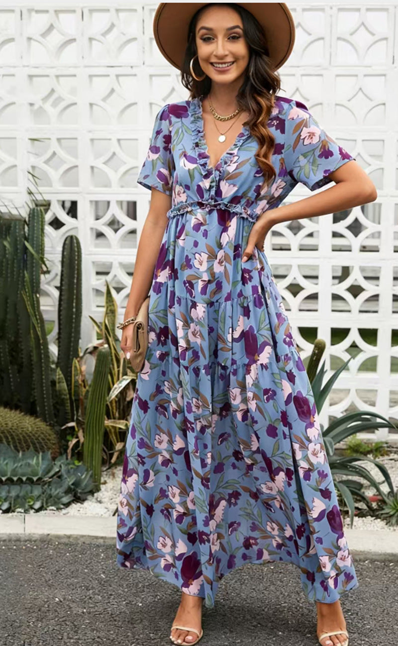 Damen Floral Sommer Maxi Kleid - Sofia
