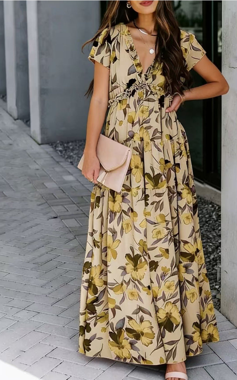 Damen Floral Sommer Maxi Kleid - Sofia