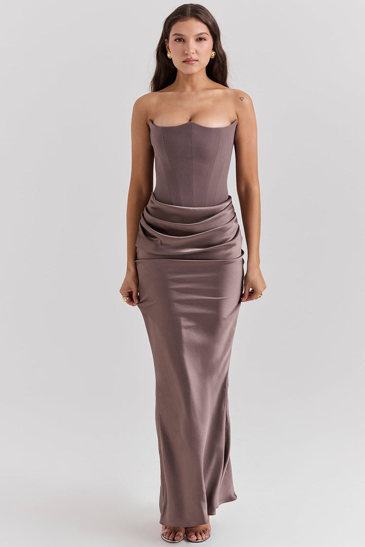Renate | Damen Trägerloses Maxi Kleid für Hochzeitsgäste
