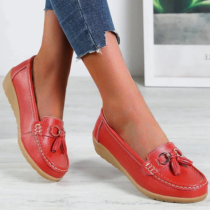 Orthopädische Leder-Loafer für Damen | Fußgewölbestütze