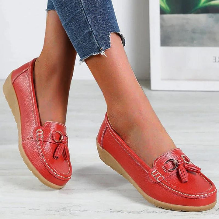 Orthopädische Leder-Loafer für Damen | Fußgewölbestütze