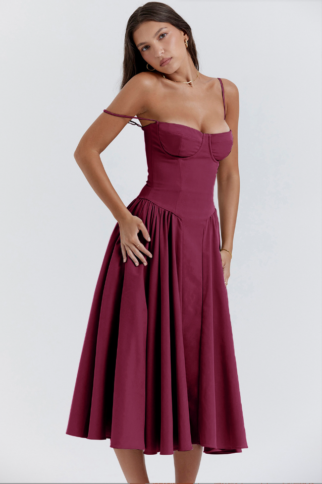 Clara - Midi-Kleid mit Korsett