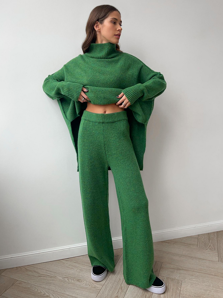 Eva | Damen Gemütliches Oversize Strickpullover Lounge-Set