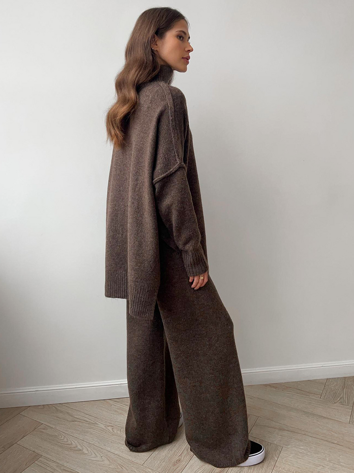 Eva | Damen Gemütliches Oversize Strickpullover Lounge-Set