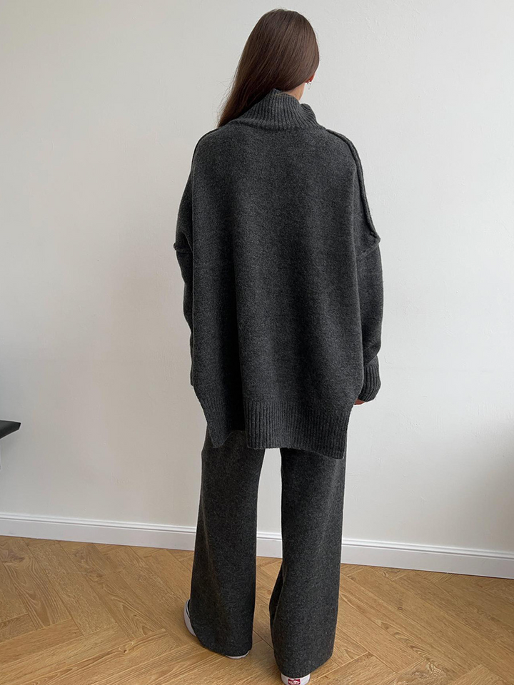 Eva | Damen Gemütliches Oversize Strickpullover Lounge-Set