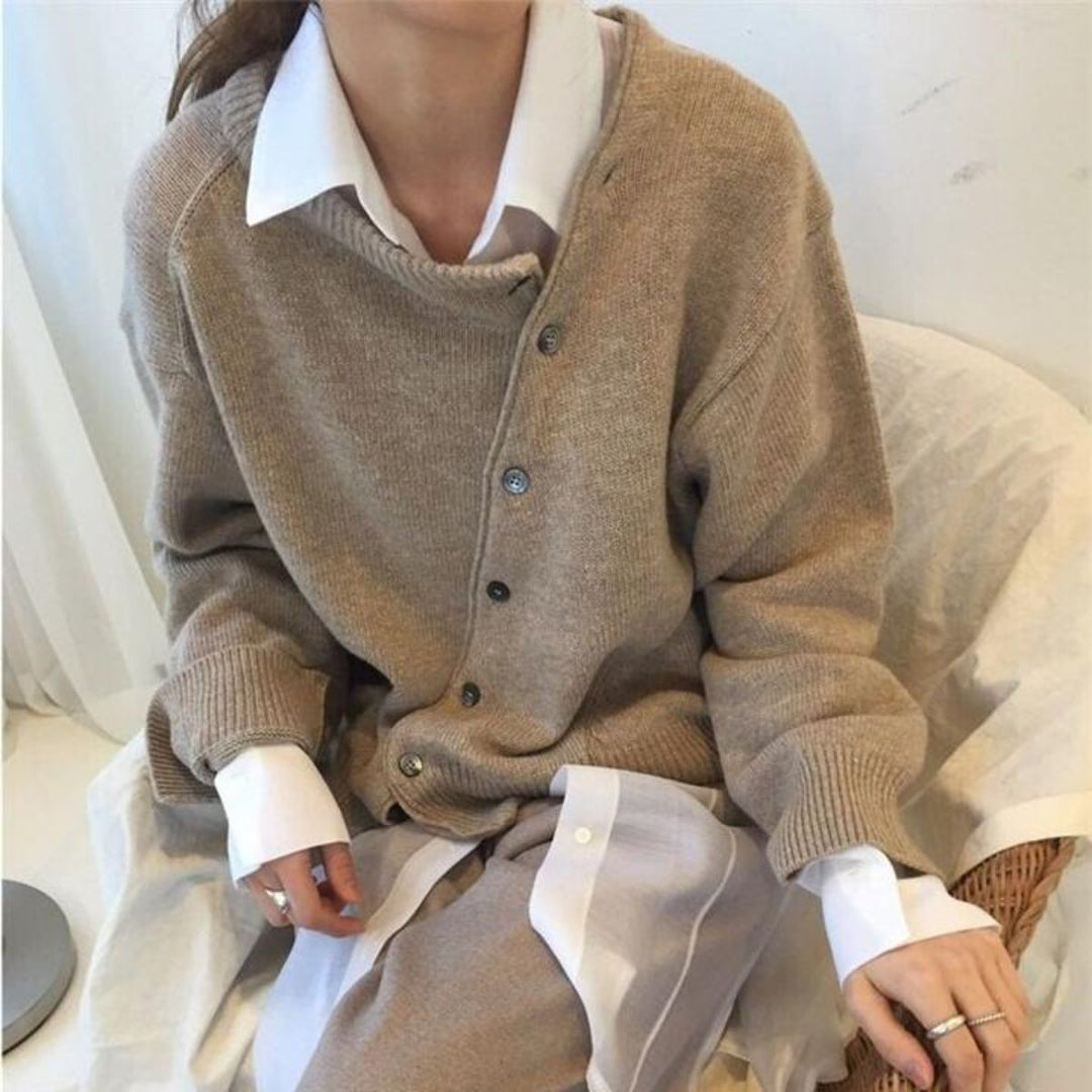 Emilia | Damen Winter Pullover Mit Knöpfen