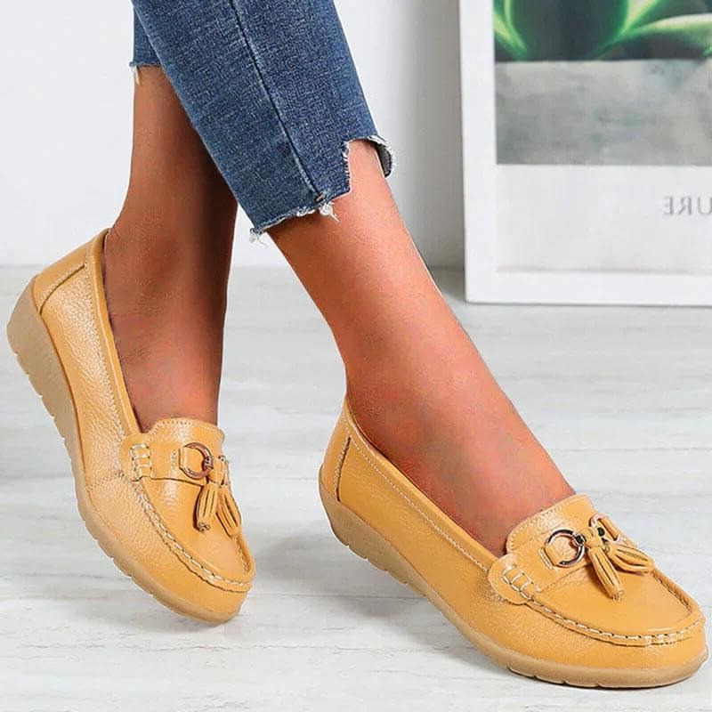 Orthopädische Leder-Loafer für Damen | Fußgewölbestütze