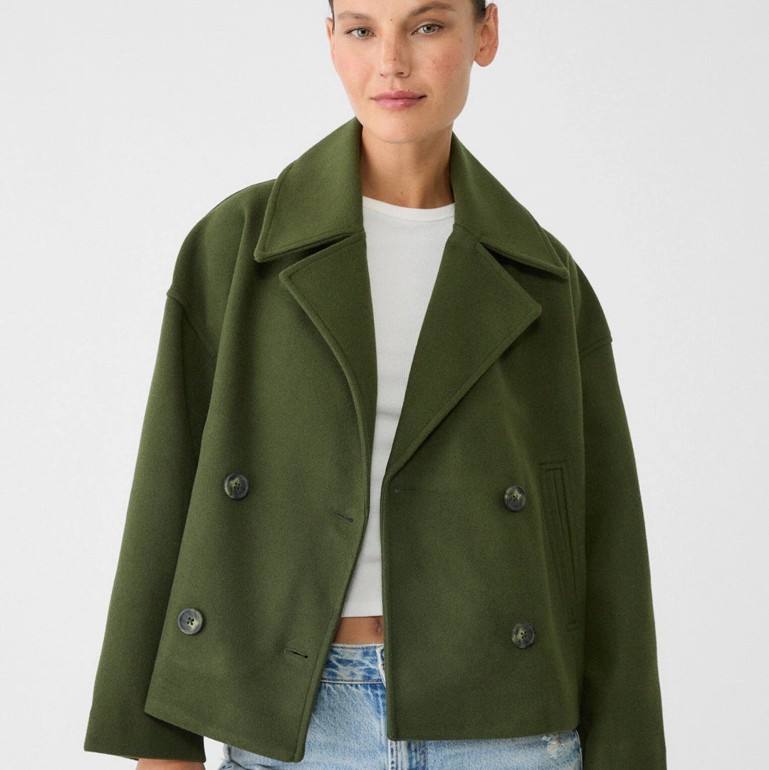 Damen kurze Double-Breasted Jacke
