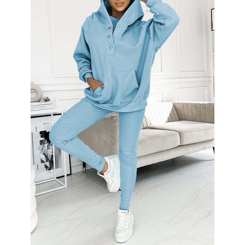 Damen 3-teiliges Loungewear-Set Hoodie