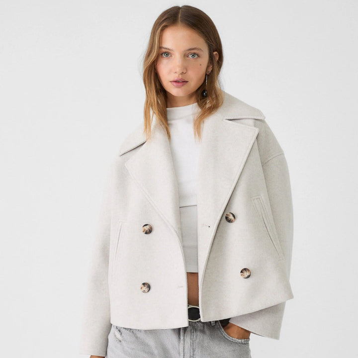 Damen kurze Double-Breasted Jacke