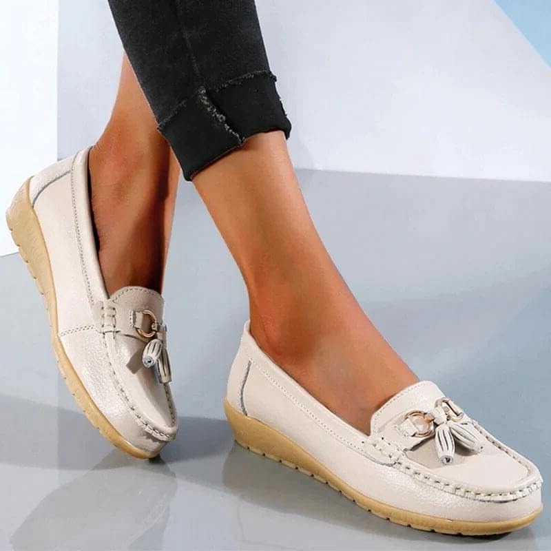 Orthopädische Leder-Loafer für Damen | Fußgewölbestütze