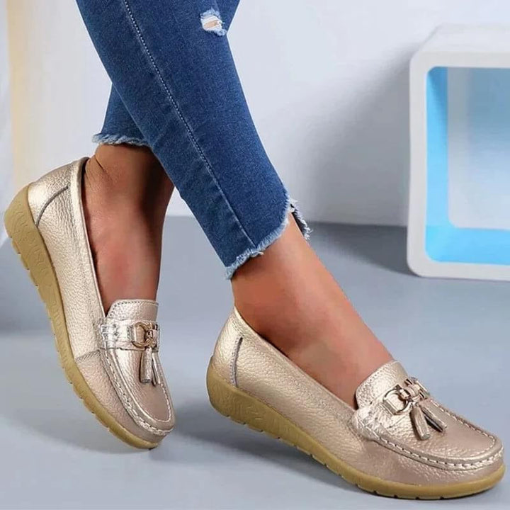 Orthopädische Leder-Loafer für Damen | Fußgewölbestütze