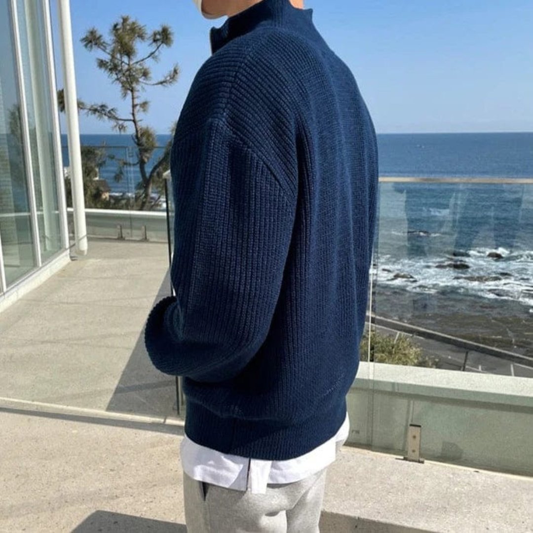 Halbzip Pullover | Strukturierter Schnitt mit Stehkragen