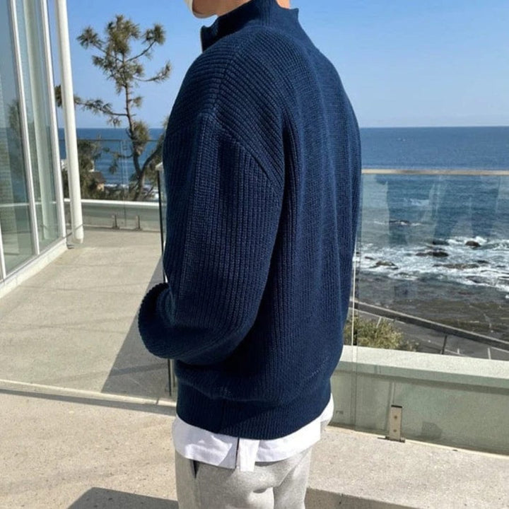 Halbzip Pullover | Strukturierter Schnitt mit Stehkragen