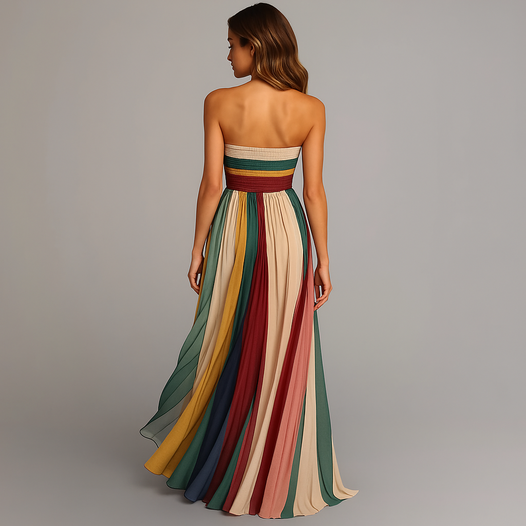 Maja – Women  Strapless Pleated Maxi Dress - Image 4