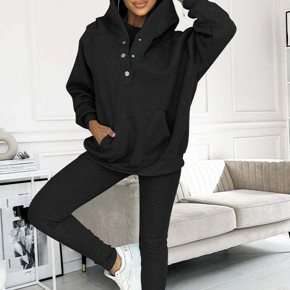 Damen 3-teiliges Loungewear-Set Hoodie